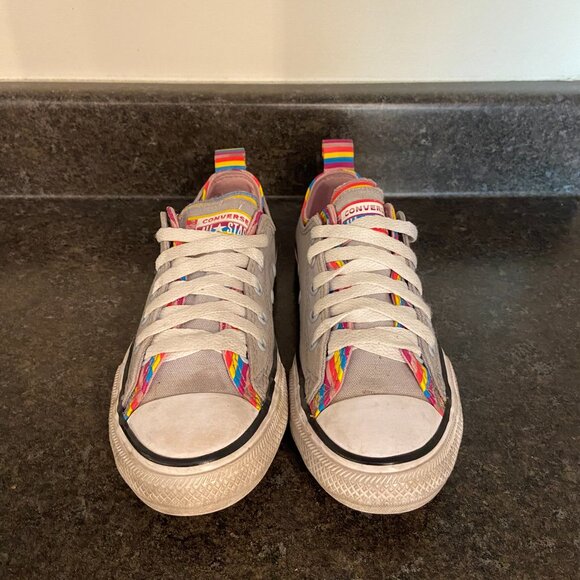 Chuck Taylor All Star Gray Rainbow Stripe- Size 2 - Picture 9 of 9